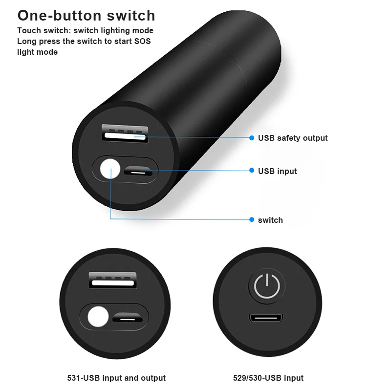 

USB Strong Light Portable LED Flashlight Lightweight Aluminum Alloy Flashlight Outdoor Hogard