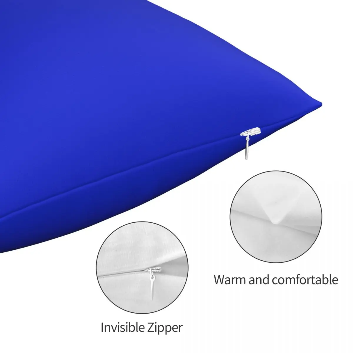 Самая дешевая однотонная темно-кобальтовая синяя квадратная наволочка