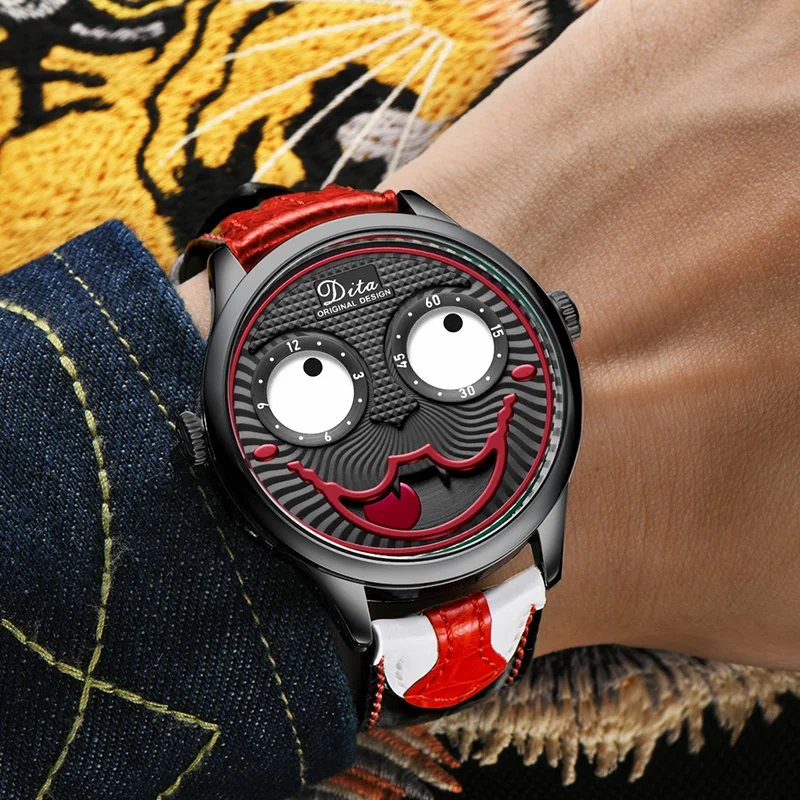 

2020 New Top Brand Mens Clown Quartz Watch Men Luxury Fashion Personality Creative Unique Limited Edition Designer Watches Reloj