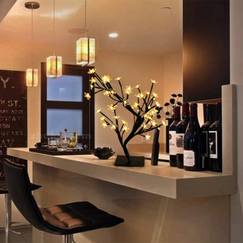 

48 LED Cherry Tree Lamp Table Lamp Night Light Home Indoor Bedroom Wedding Party Bar Decoration/Eu Plug