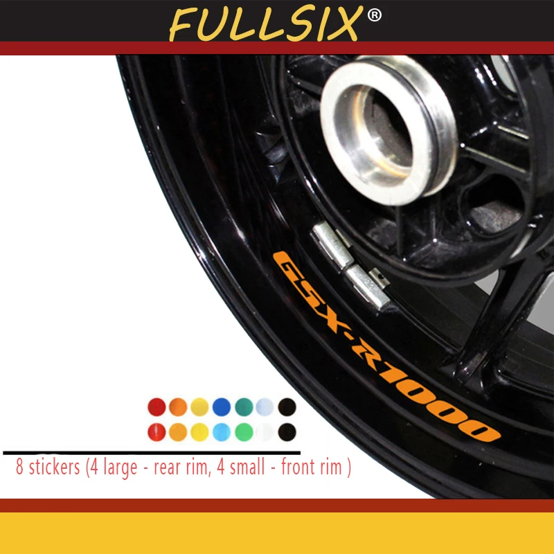 

8 X индивидуальные наклейки с внутренним ободом, светоотражающие наклейки для колес, полосы подходят для SUZUKI GSXR 1000
