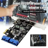 pci express to dual 1920 pin usb 3 0 card high speed data transfer adapter for windows 2000xpvista7 cables connectors qjy99