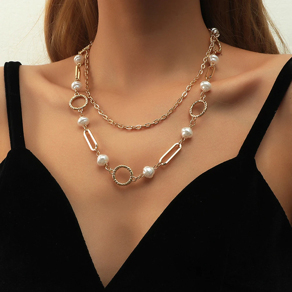 

Женский чокер из медного сплава, с жемчугом