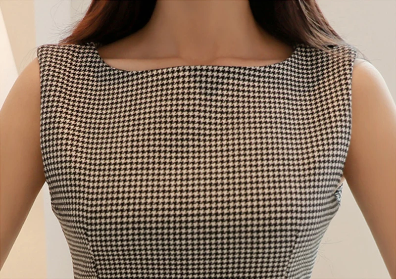 

Slim Women's Dress Sleeveless Office Ladies Dress Mid-length Elegant Dress with Buttocks 2021 Women's