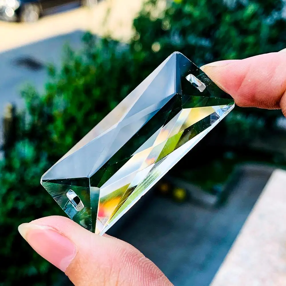 2/5 шт. прямоугольный кристалл ветер колокольчик Подвеска Стекло Радуга чайник