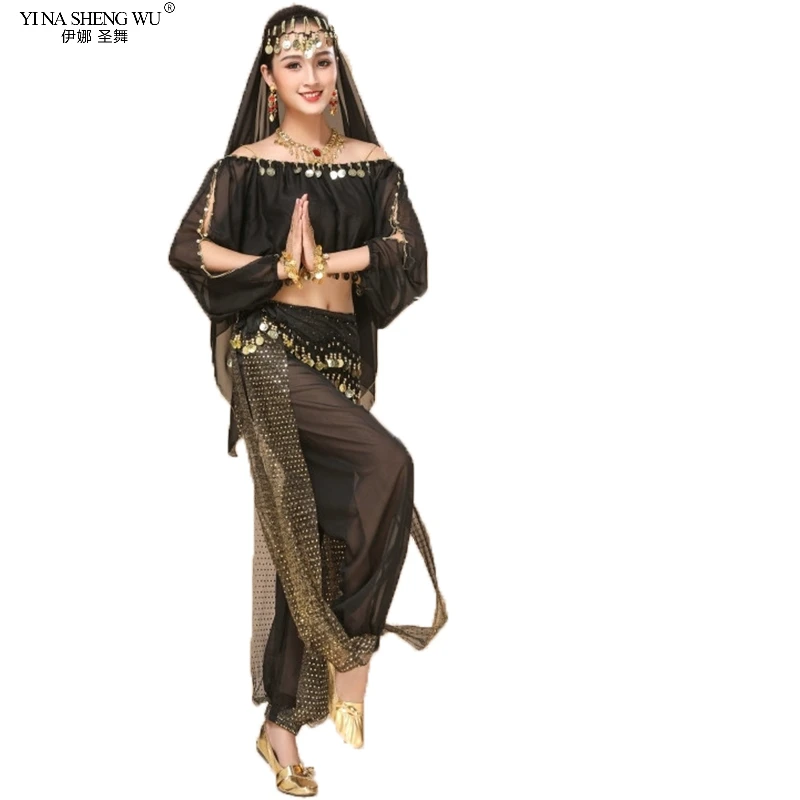 Танцевальные Костюмы Болливуда индийская стандартная верхняя часть + брюки один