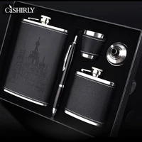 stainless steel hip liquor whiskey alcohol luxury whiskey gift set thick portable small wine bottle suit gift set for men ff70w