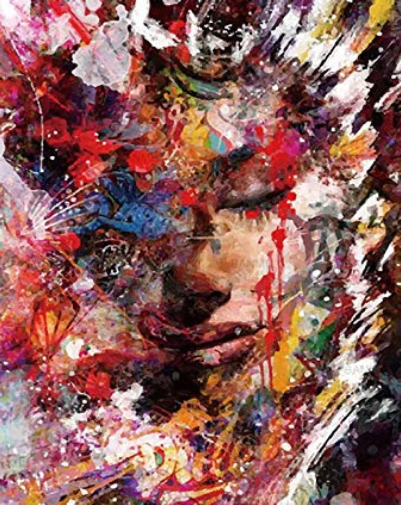 

Woman Abstract Painting DIY Handmade Oil Paint Paint By Numbers Kit on Canvas Wall Art Home Decor Digital Painting for Family