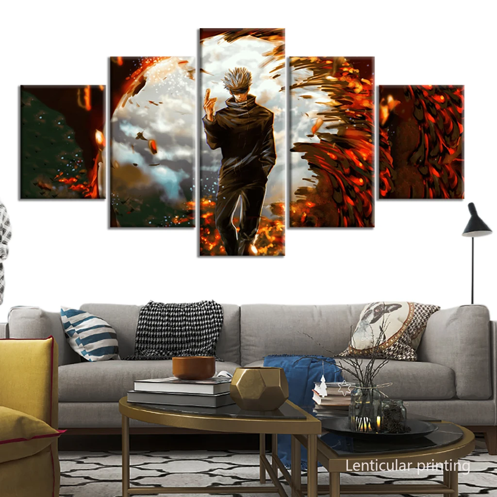 

HD Animation Art Jujutsu Kaisen Poster Luxury Anime Background Oil Paintings Art Motivation Fire Fancy Printing Canvas