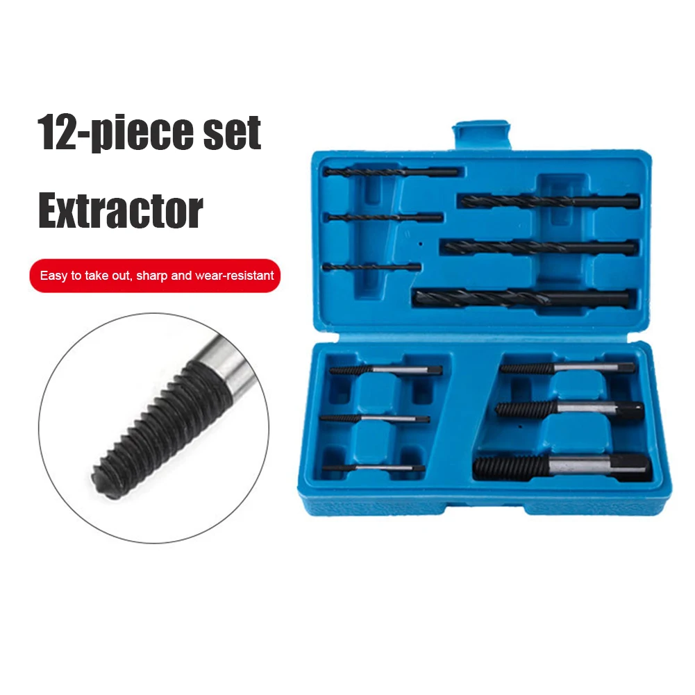 

Набор спиральных сверл 12 шт./компл., из углеродистой стали, набор профессиональных инструментов для извлечения винтов с резьбой