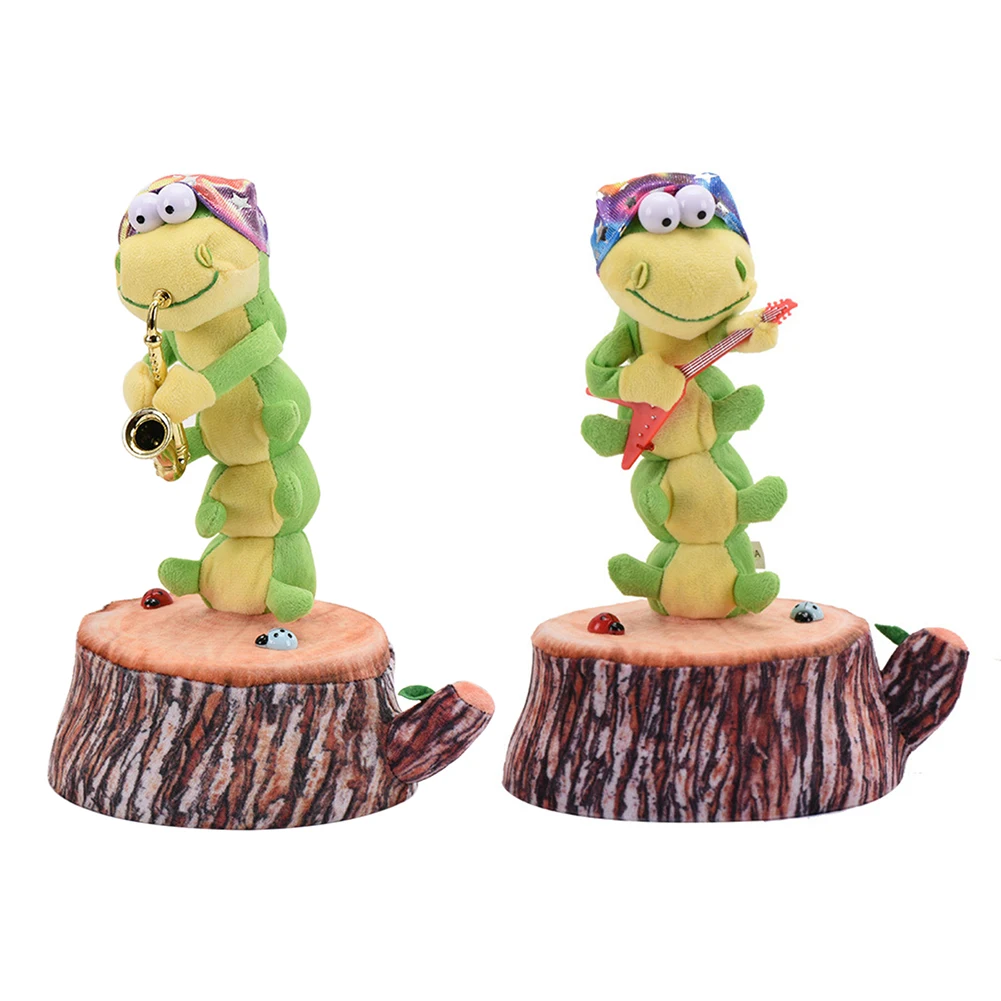 Забавная электрическая Очаровательная гусеница играющая в саксофон гитара