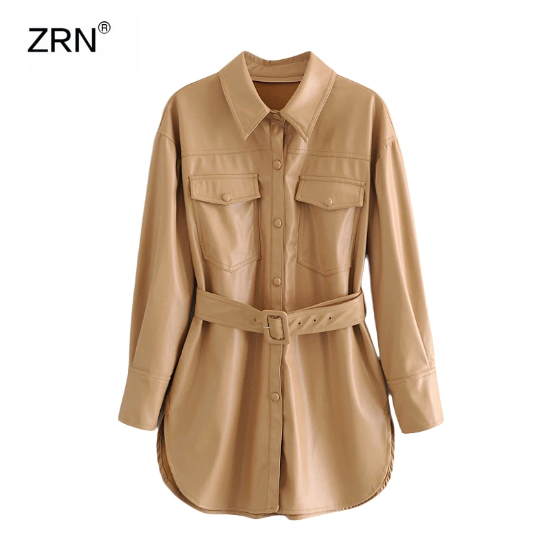 Женская мода 2020 винтажная куртка из искусственной кожи с ремнем байкерская