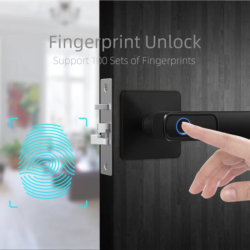 Indoor Wooden Door Fingerprint Lock Bluetooth Smart Electronic Lock Home Bedroom Ball Lock Dormitory Apartment Timber Door Lock