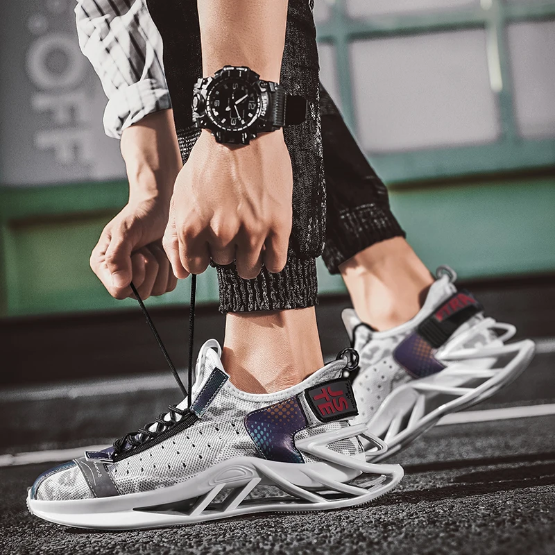 

Sequined Blade Shoes Bling Design Men's Shoes Shock Absorption Sneakers Breathable Comfortable Casual Shoes Fashion Sports Shoes