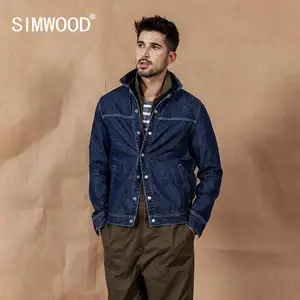 Новая осеньджинсовая куртка SIMWOOD, Мужская модная Минималистичная повседневная куртка из 100% хлопка, верхняя одежда больших размеров, брендовая одежда 190483