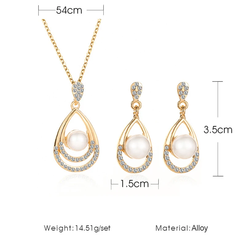 

Новинка 2022, Элегантные Свадебные Ювелирные наборы SUMENG с имитацией жемчуга, свадебные украшения, ожерелья/серьги с золотым и серебряным покр...