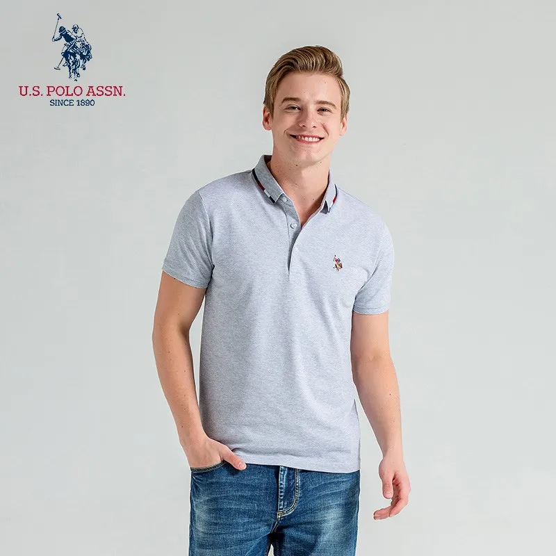 США Футболка поло Assn мужская с коротким рукавом повседневная однотонная Модная
