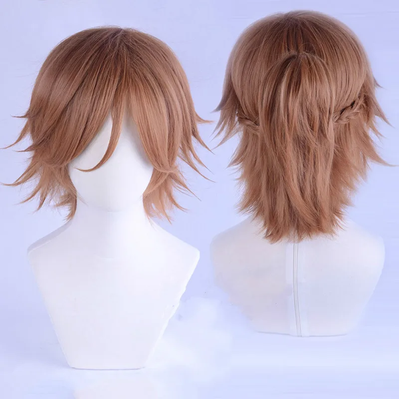 

Mikejima Мадара Ensemble Stars парик коричневые короткие Косплэй волосы Хэллоуин вечерние синтетические волосы + бесплатная парик Кепки