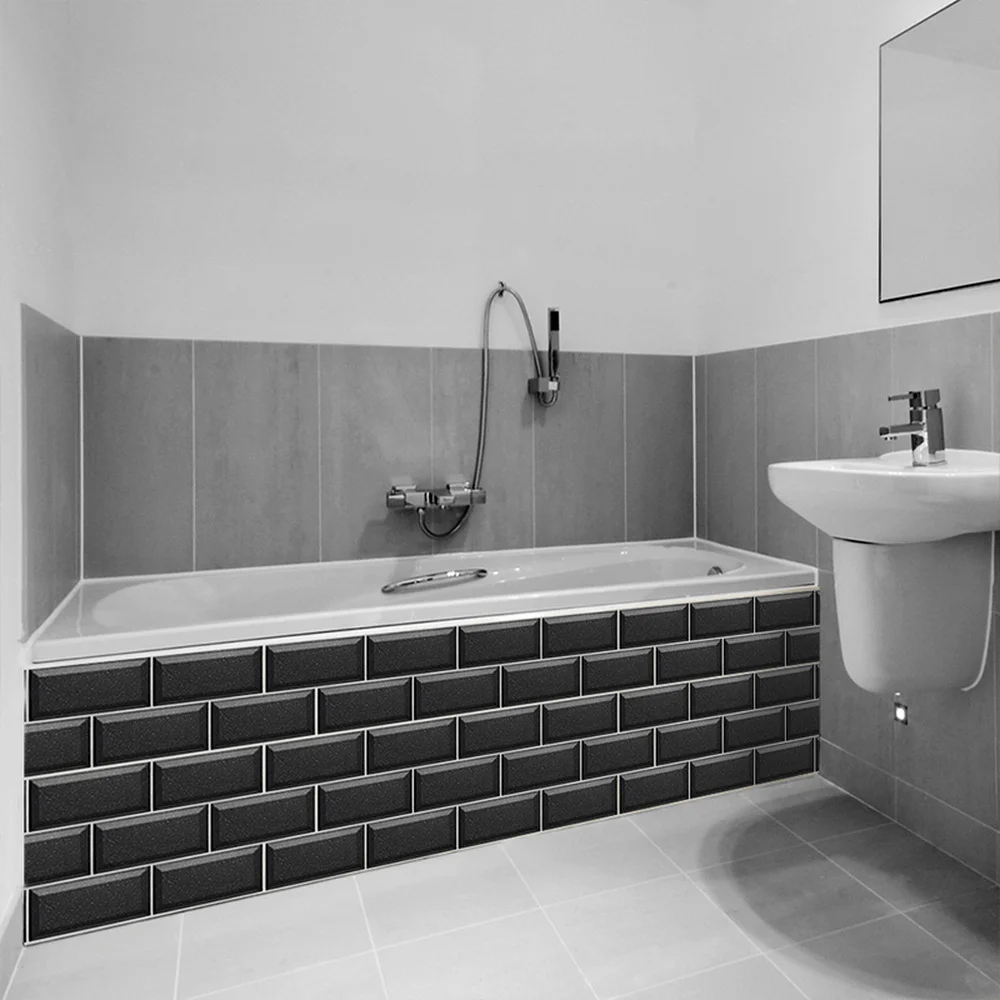 Длинные кирпичные наклейки из ПВХ для кухни ванной водостойкие самоклеящиеся