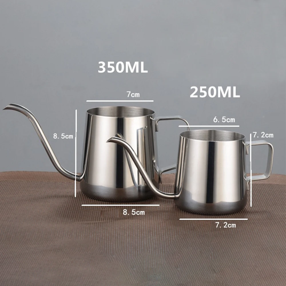 250ml/350ml Drip Coffee Pot Stainless Steel Teapot Long Spout Kettle Cup Home Kitchen Tea Tool For Cafetera Dropship | Дом и сад