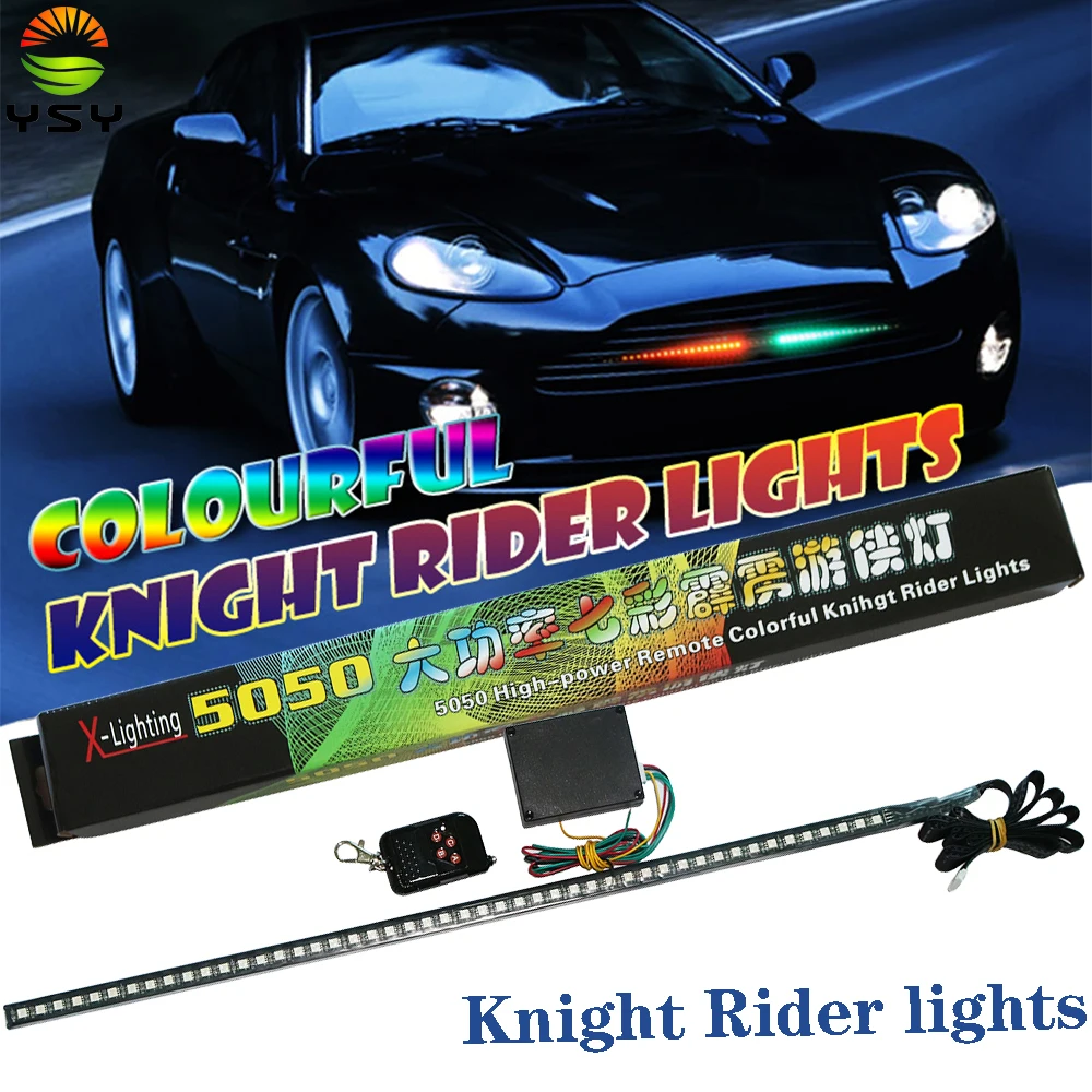 YSY RGB 7 цветов рыцарь ночной наездник светодиодный 48 полосы освещение сканера