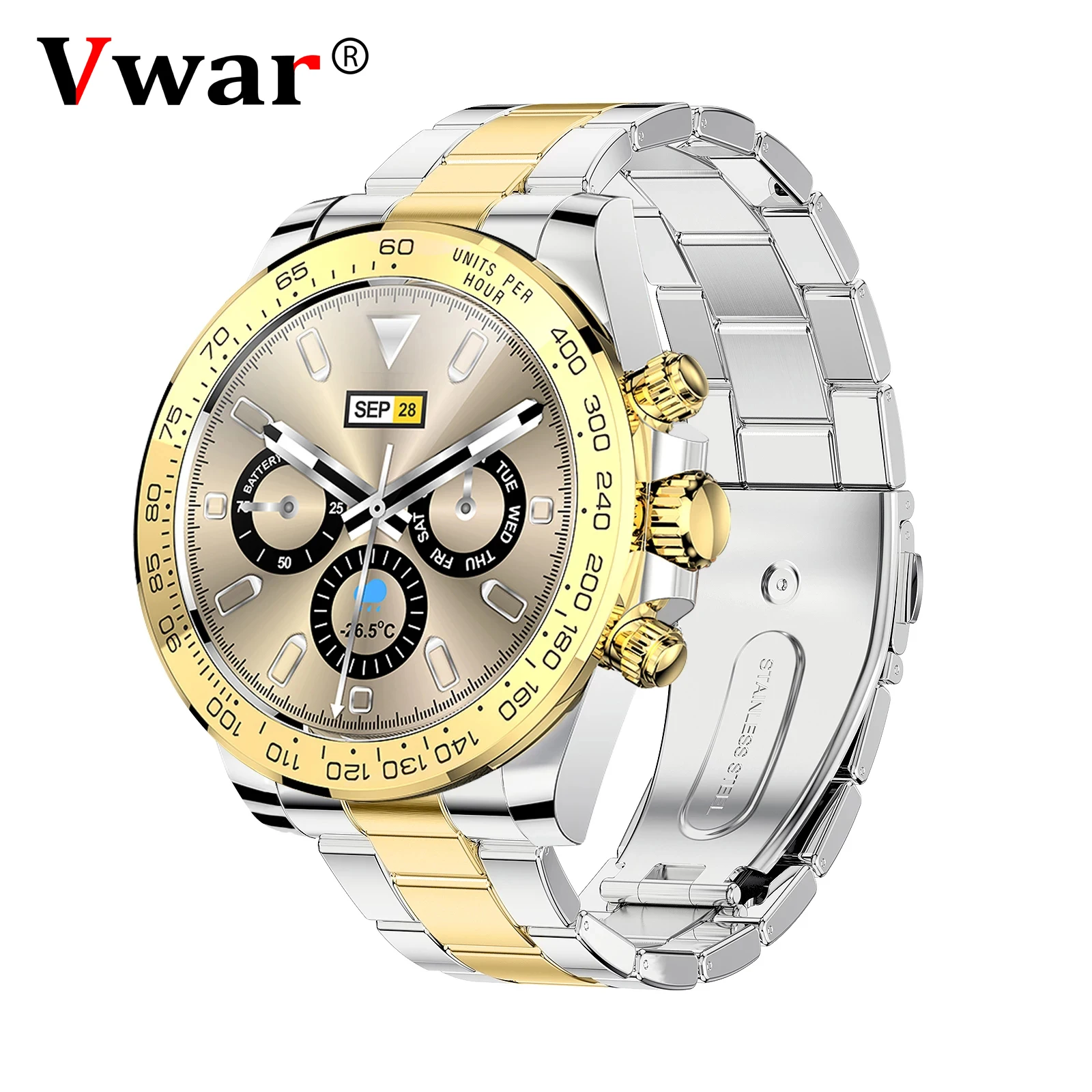 

Смарт-часы Vwar мужские, IP68, с пульсометром, полноэкранные