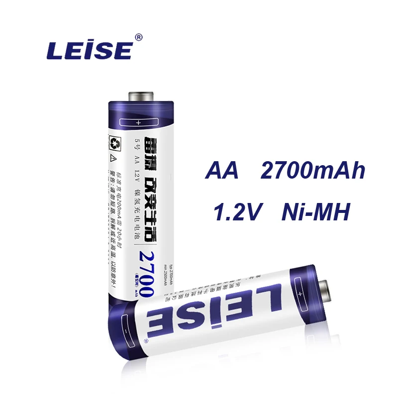 Leise 2700mah AA nimh аккумуляторные батареи 1,2 v 2A батарея посылка чехол с батареей для радиоуправляемых игрушек микрофон