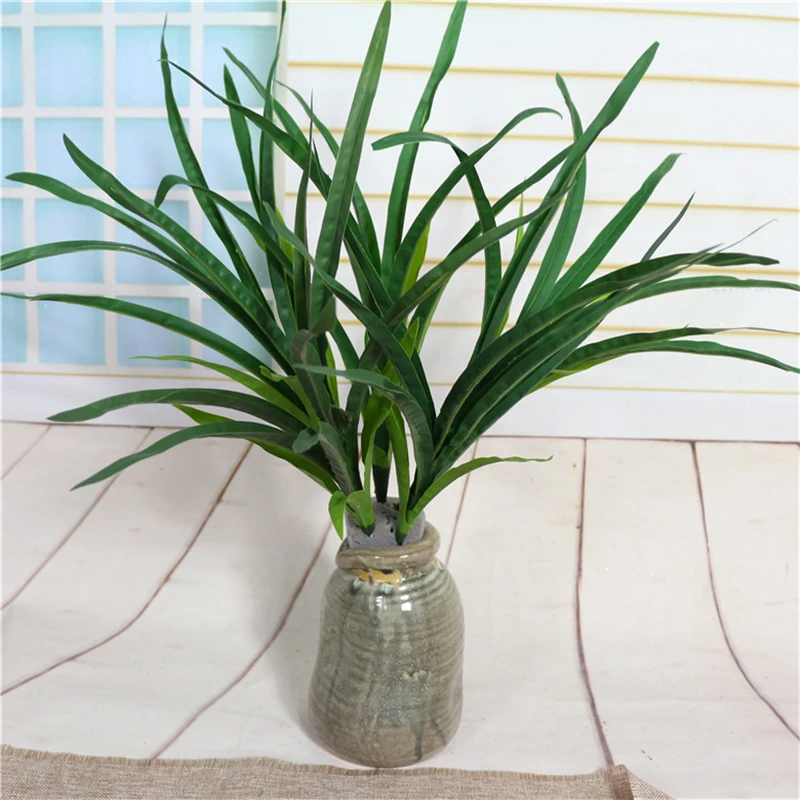 1 шт Искусственный искусственная Орхидея пластиковые зеленые листья flores Цветы DIY