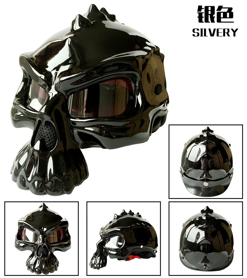 Мото rcycle винтажные шлемы с открытым лицом kask predator capacete para moto cicleta cascos para moto racing JIEKAI с двойным объективом casco