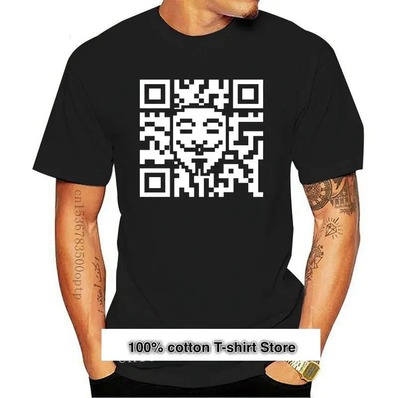 

Camiseta de chico Fawkes для взрослых и детей, camisa de Vendetta Qr, код праздничный, подарок для празднования, nueva