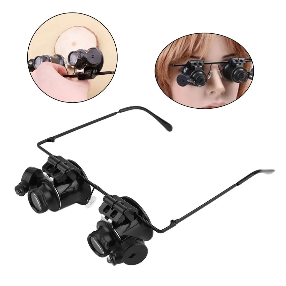 20X светодиодный Ремонт лупа очки акриловое оборудование для ремонта часов и