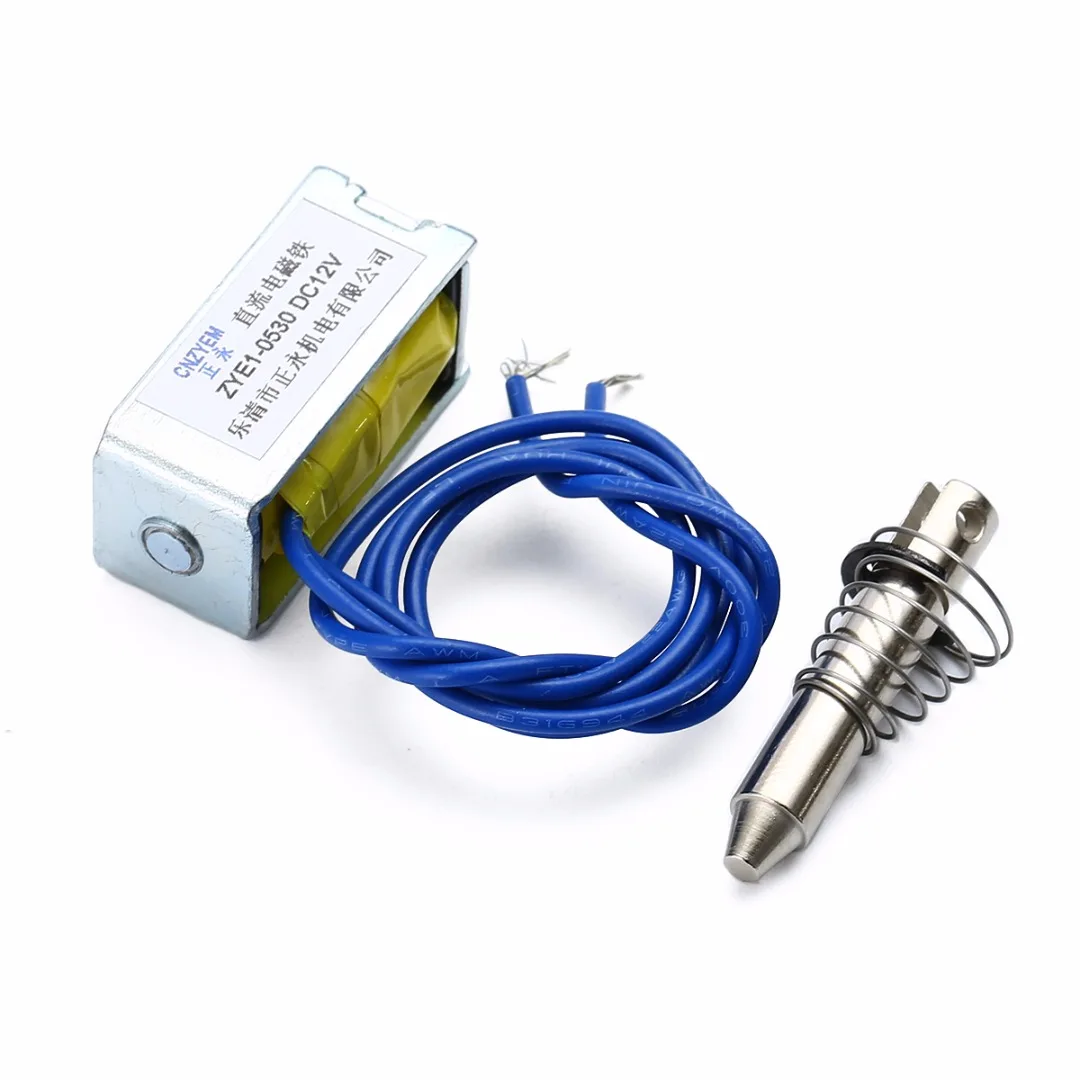 Электронный нормально-открытый электромагнитный клапан Push ZYE1-0530 DC 12V 1A 10mm Ход Pull