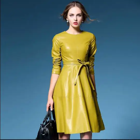 Для женщин Уникальный дизайн из искусственной кожи подиумные платья 2019 Sukienki