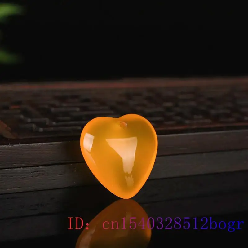 

Jade Heart Pendant Jewelry Green Charm White Women Gifts Fashion Carved Chalcedony Necklace Natural