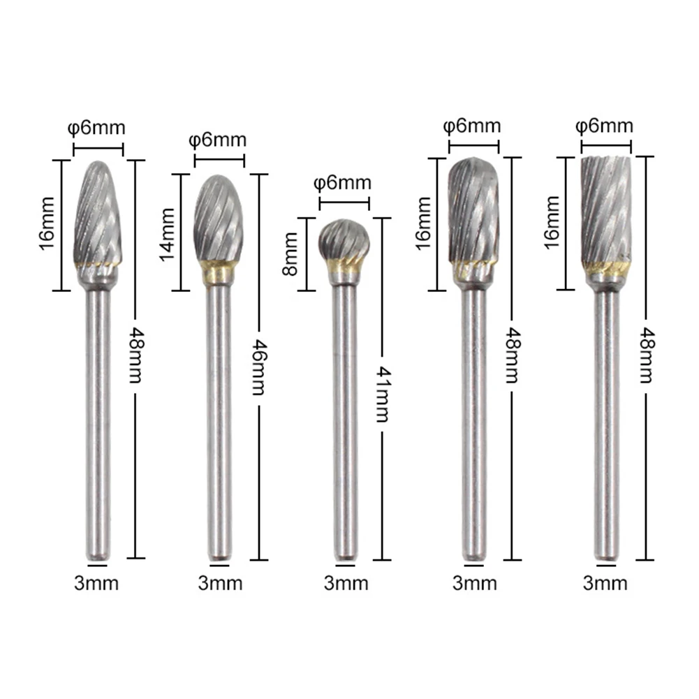 

10pcs Rotary Files Burr Rasp Drill Bits Electric Engraving Grinding Heads