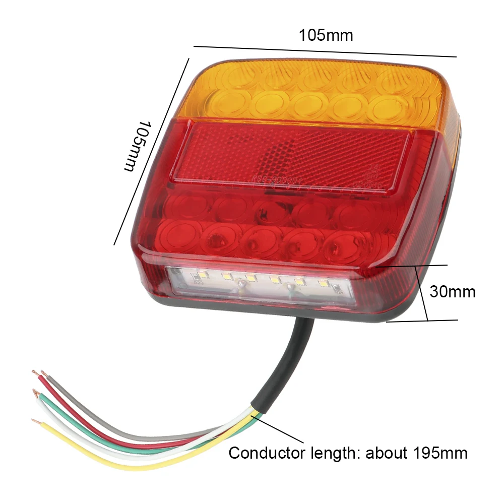 1 Pair 12V Number Plate Light Trailer Truck Caravan 26 LED Taillight Tail Turn Signal Indicator Brake Stop Lamp Rear Rever | Автомобили и