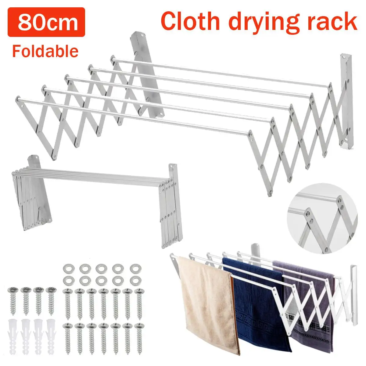 

Clothes Dryer Energy Saving Multi-Function Clothes Hanger Rack Aluminum Alloy Foldable Save Space Clothes Dryer Clothes Rack Dry
