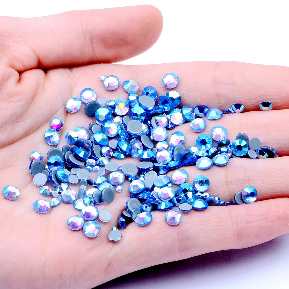 Светильник лый Сапфир AB Горячая фиксация Кристалл Стразы железные на стекле