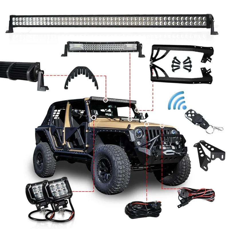 1 комплект Offroad 300 Вт 52 дюйма светодиодный светильник панели 22 дюймов капюшон бар 4