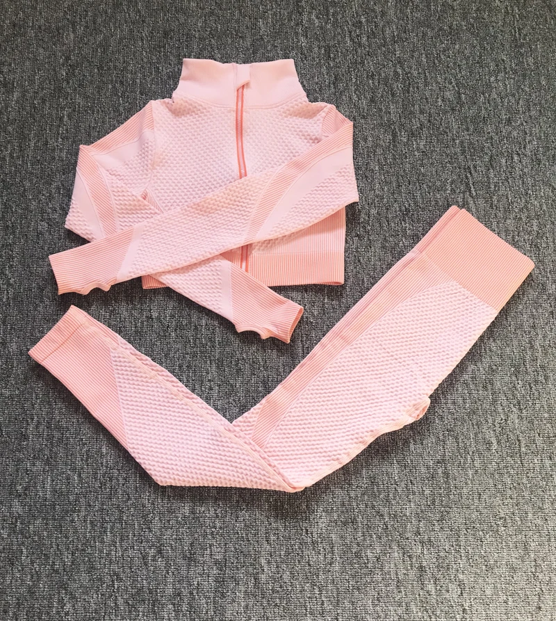 Бесшовный костюм для йоги с открытым пупком короткий Стильный тренировочный на