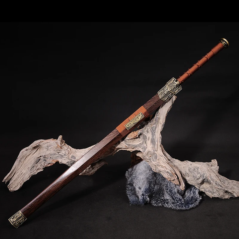 Металлический домашний декор китайский меч настоящая сталь розовая древесина