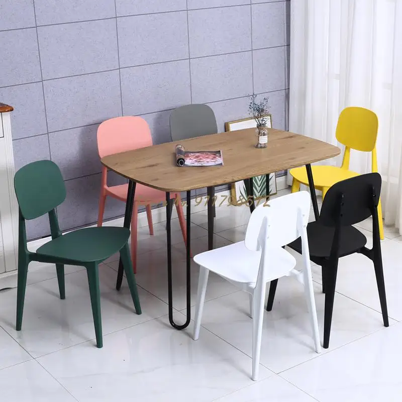 Скандинавский обеденный стул пластиковый со спинкой для дома ins сетчатый красный