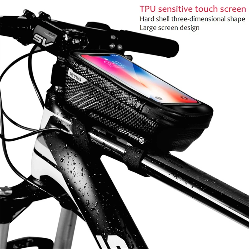 

WILD MAN High Capacity Eva Hard Shell Storage Bags Cycling Bag 6.5 In Phone Case Touchscreen Bicycle Waterproof MTB Accessories