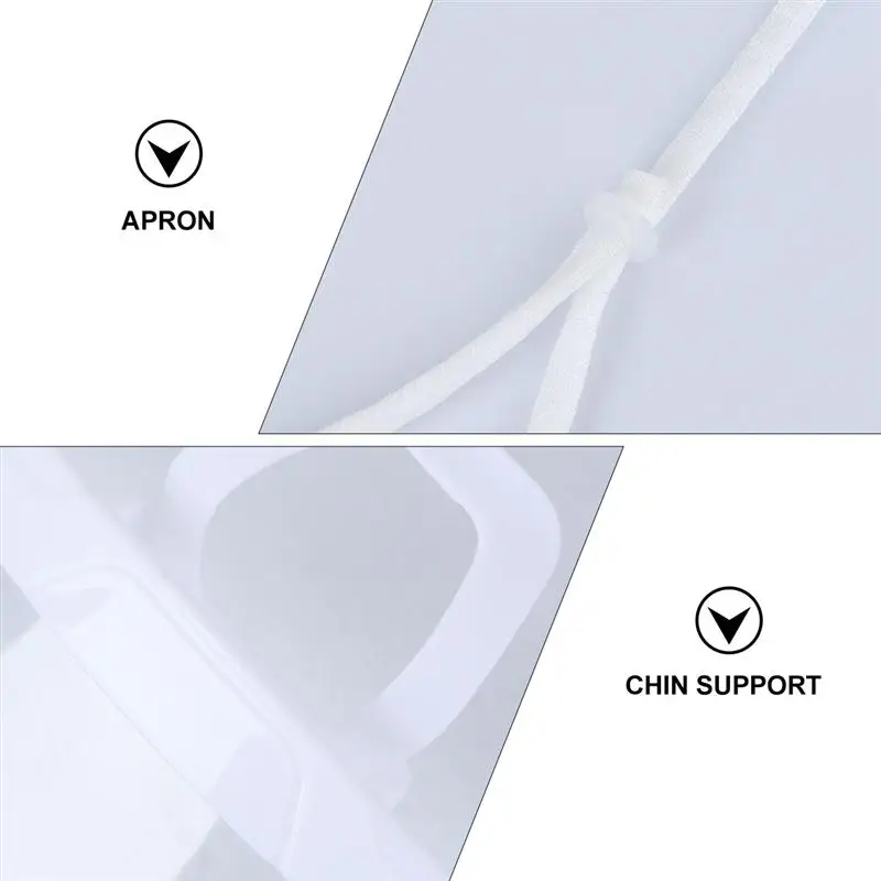 

10PCS Transparent Sanitary Face Mask Plastic Mouth Shield Antifog Open Mask with Detachable Chin Support for Restaurant Hotel