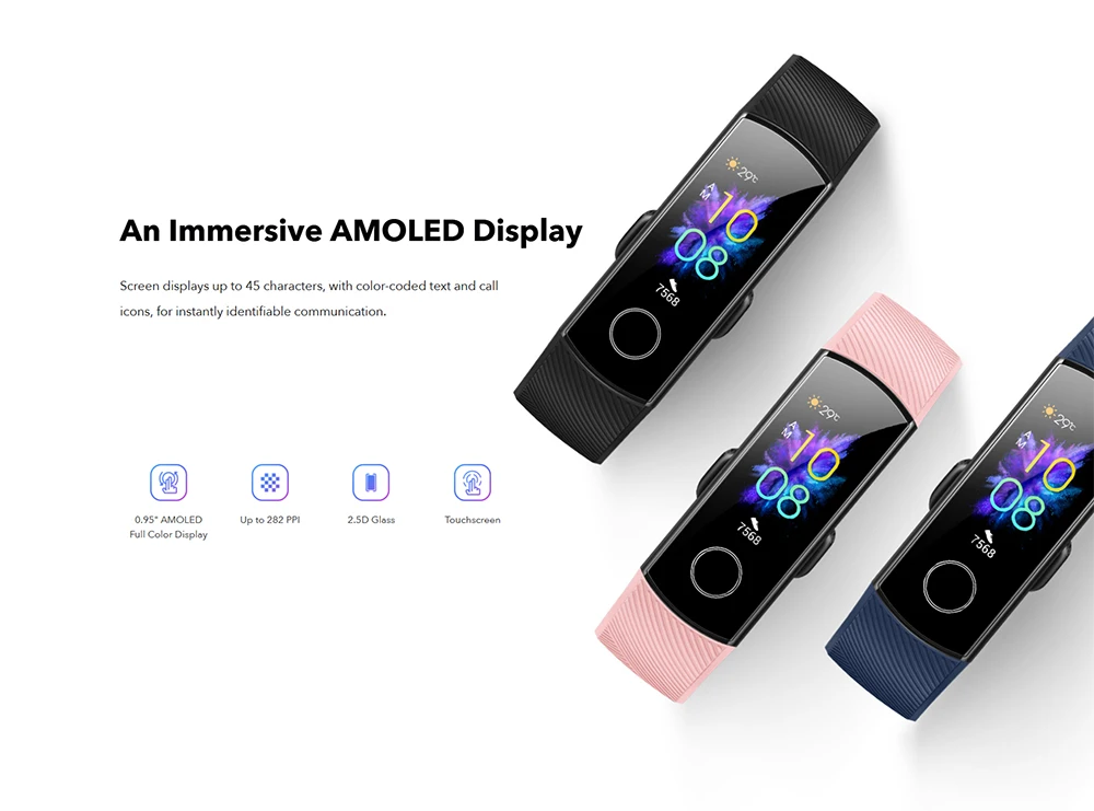 huawei Honor Band 5 Смарт-браслет полноцветный AMOLED фитнес-браслет стильные часы лица смарт-пульсометр трекер сна