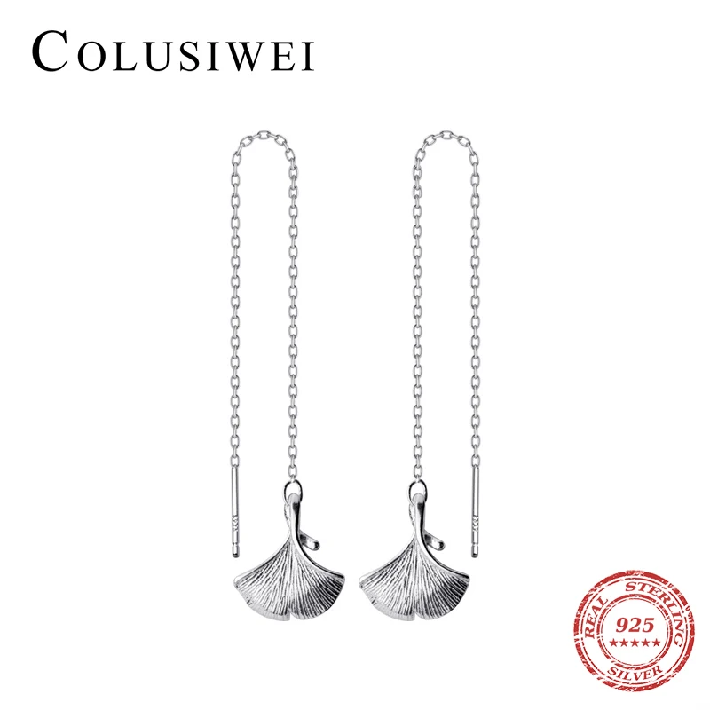 Colusiwei 100% Серебро 925 пробы завод Длинная кисточка цепочка Висячие серьги для
