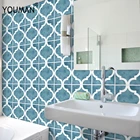 3D европейские водостойкие обои с имитацией плитки, стикер, ретро, ванная комната, ПВХ, пол, наклейка, DIY, домашний декор, художественные обои, границы