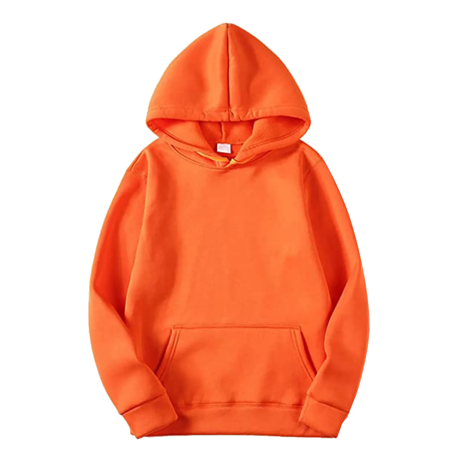 

Spring Autumn Mens Orange Purple Beige Hoodies Top Pullover Long Sleeve Sweatshirts Solid Color Pockets Hoody