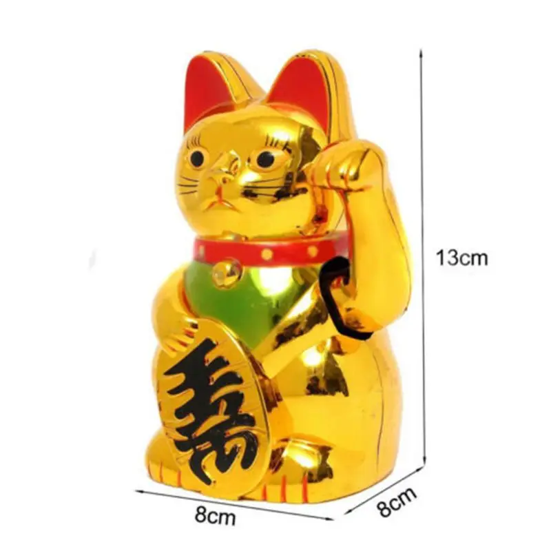 

Gold Maneki Neko Cute Lucky Cat Electric Craft Art Home Shop Hotel