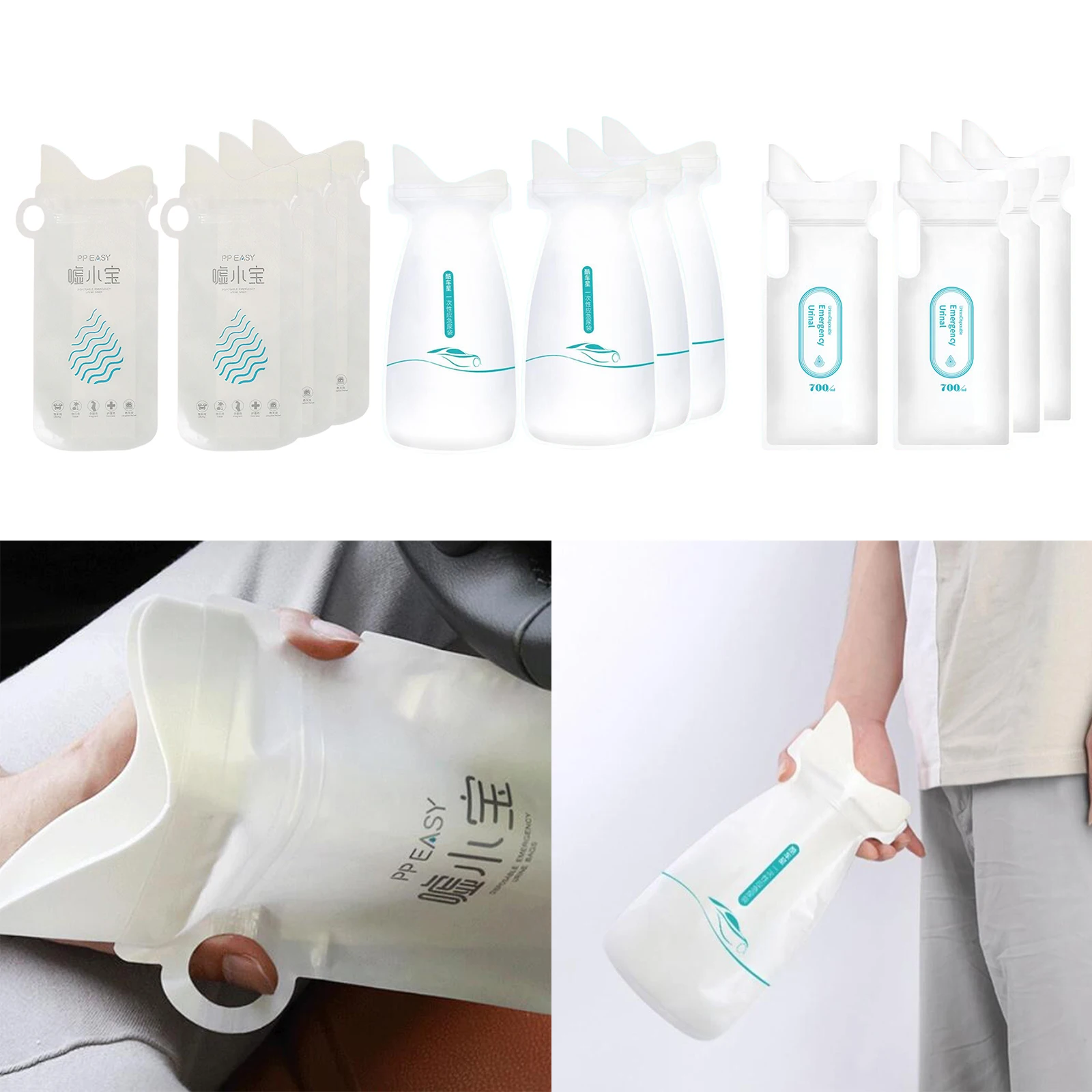 

4x Unisex Disposable Urine Bags Women Men Camping Pee Bags Toilet Traffic Crowd for Adults Kids Outdoor Seasick Car Hiking